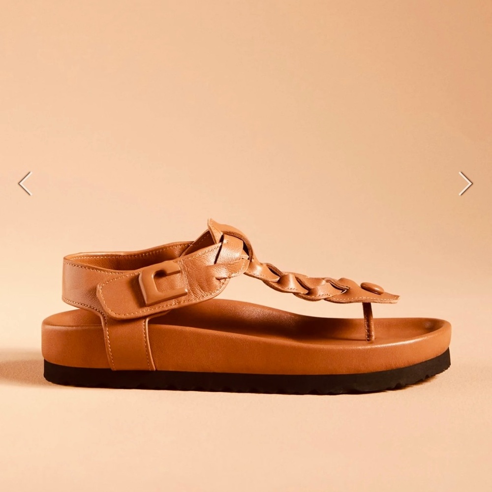 Lola Cruz Bria Braided T-Strap Leather Sandal  40 9 Anthropologie